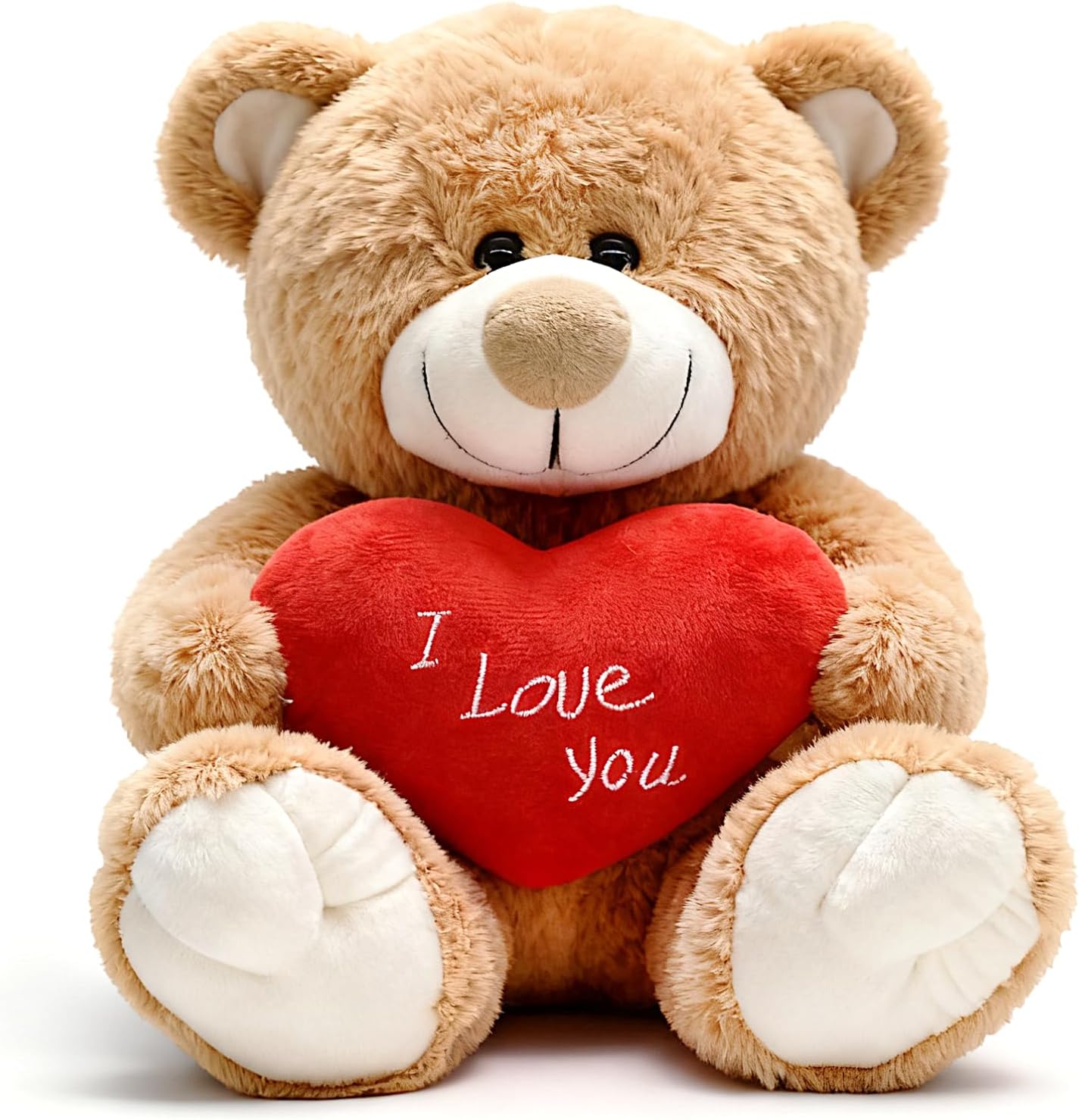 (Pack of 4) I Love You! 10'' Teddy Bear with Red Heart, Soft Plush Bear Doll Stuffed Animal Toys