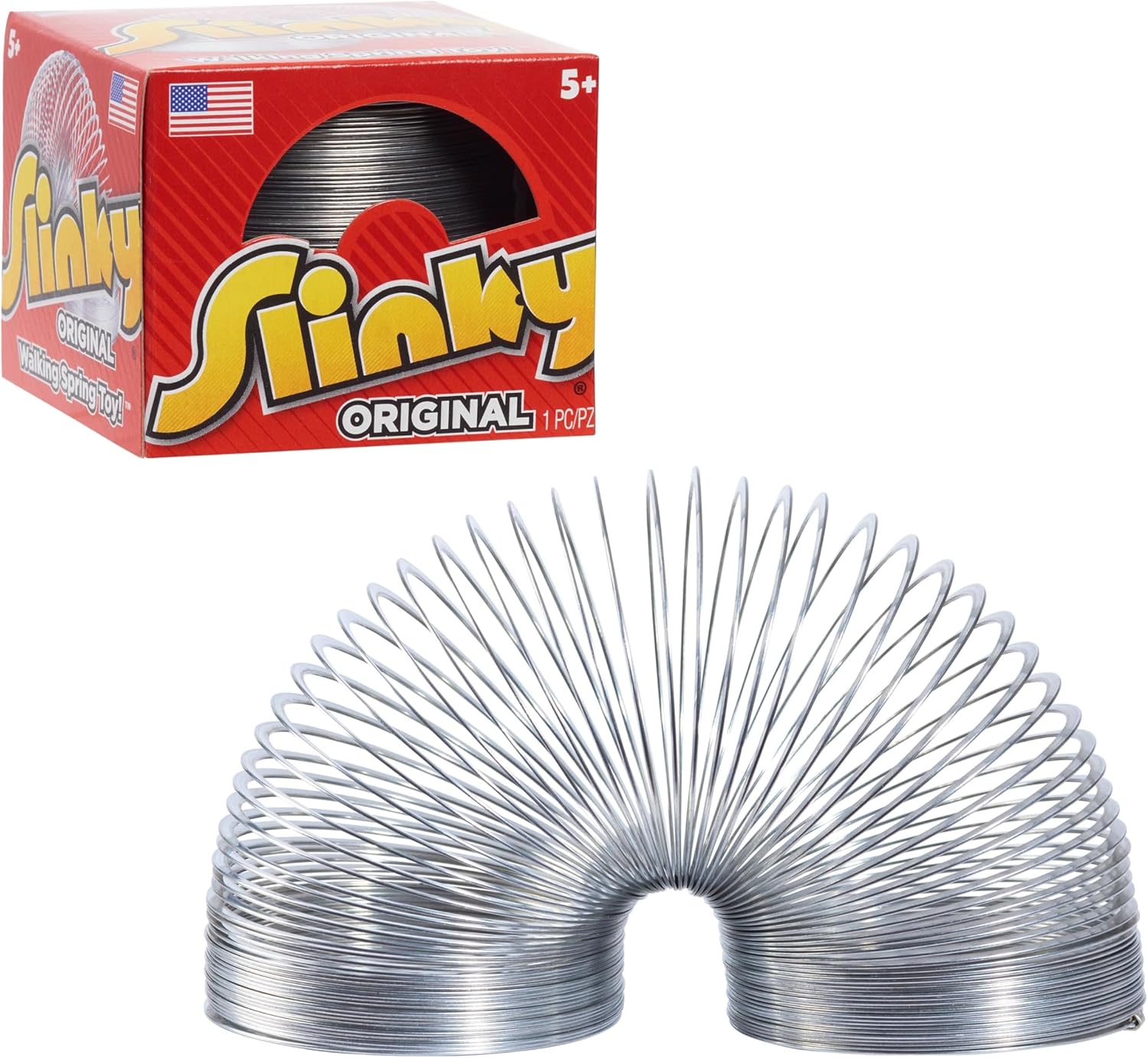 (Pack of 9)The Original Slinky Walking Spring Toy, 2.75-inch Diameter Metal Slinky, Fidget Toys