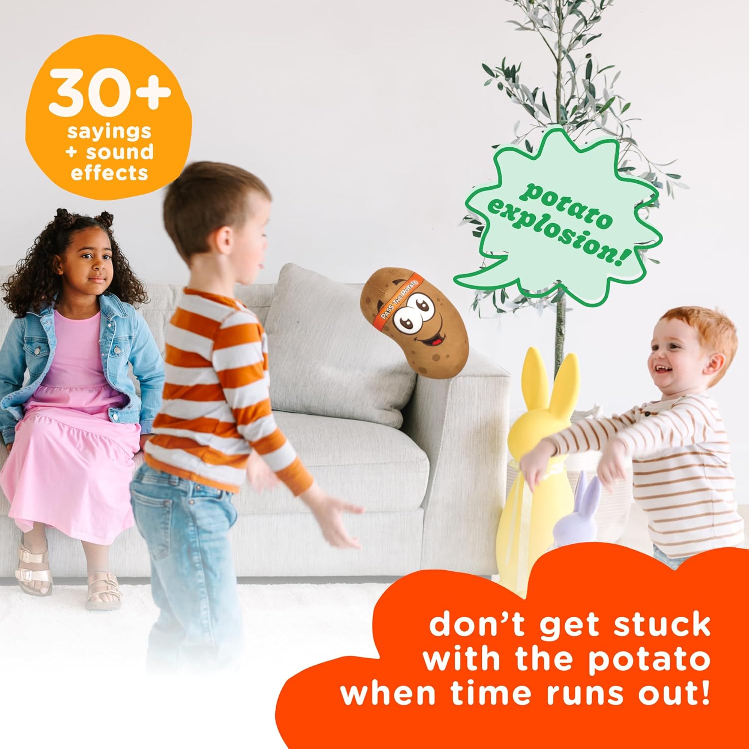 (Pack of 6) Pass The Potato | Hilariously Wild & Fun Kids Game | Easter Gift for Kids | Easter Basket Stuffer